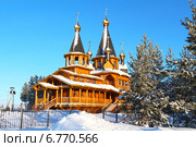Православная церковь "Неупиваемая чаша иконы Божией Матери" зимой, Пурпе, Ямало-Ненецкий автономный округ (2014 год). Стоковое фото, фотограф Артём Крылов / Фотобанк Лори