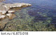 Побережье Черного моря в Крыму, мыс Тарханкут. Стоковое видео, видеограф Анатолий Типляшин / Фотобанк Лори