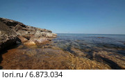 Побережье Черного моря в Крыму, мыс Тарханкут. Стоковое видео, видеограф Анатолий Типляшин / Фотобанк Лори