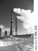 Николаевская ТЭЦ. Хабаровский край. Зима (2015 год). Редакционное фото, фотограф Валерий Акулич / Фотобанк Лори