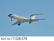 Самолет Ту-134  авиакомпании "Российские авиалинии" на посадке во Внуково, RA-65911 (2015 год). Редакционное фото, фотограф Alexey Zab / Фотобанк Лори