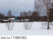 Мартовский пасмурный день в лесном посёлке (2015 год). Стоковое фото, фотограф Николай Мухорин / Фотобанк Лори