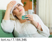 Tired girl with intense headache. Стоковое фото, фотограф Яков Филимонов / Фотобанк Лори