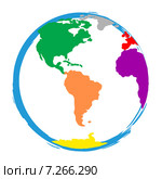 Globe World Means Globalisation Globalise And Colour. Стоковая иллюстрация, иллюстратор Stuart Miles / Фотобанк Лори