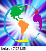 Global Globe Represents Vibrant Planet And Globalisation. Стоковая иллюстрация, иллюстратор Stuart Miles / Фотобанк Лори