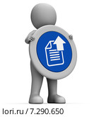 Sign Upload Indicates Cloud Storage And File. Стоковая иллюстрация, иллюстратор Stuart Miles / Фотобанк Лори