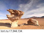 Bolivia, Rock Formation Arbol de Piedra, National park Eduardo Avaroa, Salvador Dali Desert. Стоковое фото, агентство BE&W Photo / Фотобанк Лори