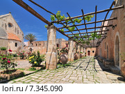 Arkadi Monastery, symbol of the struggle of Cretans against the Ottoman Empire , Rethymno, Crete, Greece. Стоковое фото, агентство BE&W Photo / Фотобанк Лори
