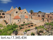 Arkadi Monastery, symbol of the struggle of Cretans against the Ottoman Empire , Rethymno, Crete, Greece. Стоковое фото, агентство BE&W Photo / Фотобанк Лори