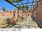 Arkadi Monastery, symbol of the struggle of Cretans against the Ottoman Empire , Rethymno, Crete, Greece. Стоковое фото, агентство BE&W Photo / Фотобанк Лори