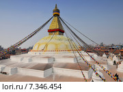 Nepal, Kathmandu, Boudhanath Stupa. Редакционное фото, агентство BE&W Photo / Фотобанк Лори
