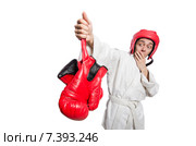 Man boxer isolated on white. Стоковое фото, фотограф Elnur / Фотобанк Лори