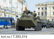 БТР-82А на репетиции парада в честь Дня Победы. Санкт-Петербург (2015 год). Редакционное фото, фотограф Виктор Карасев / Фотобанк Лори