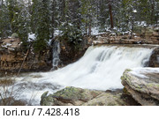Вторая ступень водопада на реке Прово в горах штата Юты (Uinta-Wasatch-Cache National Forest), США (2015 год). Стоковое фото, фотограф Ирина Кожемякина / Фотобанк Лори