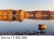 Байкал. Берег Ольхона в золотых красках майского заката. Стоковое фото, фотограф Виктория Катьянова / Фотобанк Лори