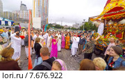 Кришнаиты отмечают День молодежи в Днепропетровске. Украина (2015 год). Редакционное видео, видеограф Сергей Колесников / Фотобанк Лори