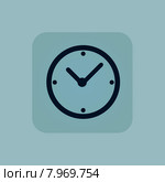 Pale blue clock icon. Стоковая иллюстрация, иллюстратор Иван Рябоконь / Фотобанк Лори