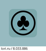 Pale blue clubs sign. Стоковая иллюстрация, иллюстратор Иван Рябоконь / Фотобанк Лори