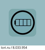 Pale blue empty battery sign. Стоковая иллюстрация, иллюстратор Иван Рябоконь / Фотобанк Лори