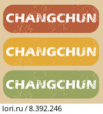 Vintage Changchun stamp set. Стоковая иллюстрация, иллюстратор Иван Рябоконь / Фотобанк Лори