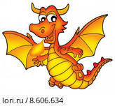 Cute red dragon. Стоковая иллюстрация, иллюстратор Klara Viskova / PantherMedia / Фотобанк Лори