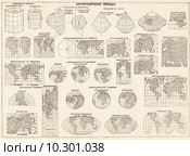 Картографические проекции. Малая советская энциклопедия, 1931 год. Стоковая иллюстрация, иллюстратор Макаров Алексей / Фотобанк Лори