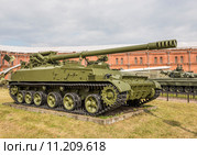 152-мм самоходная пушка 2С5 «Гиацинт», образца 1975 г (2015 год). Редакционное фото, фотограф Александр Перепелицын / Фотобанк Лори