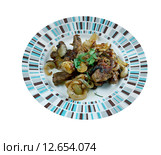 Kazan kavap - Уйгурское блюдо центральной азиатской кухни - мясо с овощами. Стоковое фото, фотограф Александр Fanfo / Фотобанк Лори