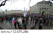 Десятки тысяч людей на митинге в Москве. Таймлапс (2015 год). Редакционное видео, видеограф Vladimir Botkin / Фотобанк Лори