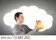 Businessman with duck. Стоковое фото, фотограф Sergey Nivens / Фотобанк Лори