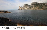 Крым. Новый Свет. Черное море, вдали гора Караул-Оба (2015 год). Стоковое видео, видеограф Яна Королёва / Фотобанк Лори