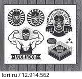 Lucha Libre, мексиканский рестлер, рисунки на тему цирка. Стоковая иллюстрация, иллюстратор Екатерина Баженова / Фотобанк Лори