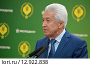 Заместитель председателя Государственной Думы Федерального Собрания РФ Владимир Васильев на церемонии официального открытия российской выставки пищевого оборудования и ингредиентов "Агропродмаш-2015" Редакционное фото, фотограф Александр Замараев / Фотобанк Лори