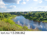 Город Ржев, Тверская область. Вид на реку Волгу (2015 год). Стоковое фото, фотограф Елена Коромыслова / Фотобанк Лори