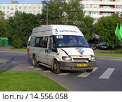 Маршрутное такси № 3м на дороге. Хабаровская улица. Москва (2008 год). Редакционное фото, фотограф lana1501 / Фотобанк Лори