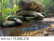 Brook at Kbal Spean. Ангкор, Камбоджа (2015 год). Стоковое фото, фотограф Юлия Белоусова / Фотобанк Лори