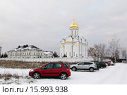 Спасский храм села Усово Одинцовского района, зима (2015 год). Стоковое фото, фотограф Дмитрий Неумоин / Фотобанк Лори