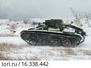 "Контрнаступление. Декабрь 1941". Военно-исторический фестиваль (историческая реконструкция). Легкий танк Т-60 (2015 год). Редакционное фото, фотограф Алексей Бок / Фотобанк Лори