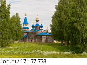 Россия, Архангельская область, Холмогорский район,  строящаяся церковь на реке Ваймуга (2015 год). Стоковое фото, фотограф Александр Циликин / Фотобанк Лори