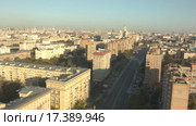 Москва на рассвете. Съемка с воздуха. Стоковое видео, видеограф Евгений Ковалев / Фотобанк Лори