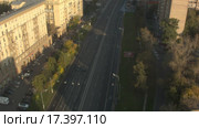Москва на рассвете. Вертолетная съемка. Стоковое видео, видеограф Евгений Ковалев / Фотобанк Лори