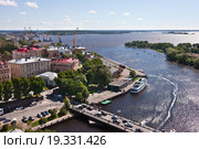 Панорама Выборга. Вид на центр города и порт (2015 год). Стоковое фото, фотограф Victoria Demidova / Фотобанк Лори