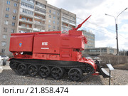 Пожарная техника. ГПМ-54 Пожарная машина высокой проходимости на базе танка Т-54 (Т-55) (2015 год). Редакционное фото, фотограф Елена Абрамова / Фотобанк Лори