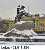 Зимний Санкт-Петербург. Медный всадник (2016 год). Редакционное фото, фотограф Александр Алексеев / Фотобанк Лори