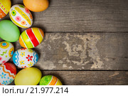 Easter eggs on wooden. Стоковое фото, фотограф Типляшина Евгения / Фотобанк Лори