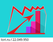 График роста и стрелка. Вектор. Стоковая иллюстрация, иллюстратор Ира Кураленко / Фотобанк Лори
