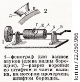 Фонограф. Малая советская энциклопедия, 1931 год. Стоковая иллюстрация, иллюстратор Макаров Алексей / Фотобанк Лори