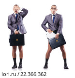Composite photo of naked businessman on white. Стоковое фото, фотограф Elnur / Фотобанк Лори