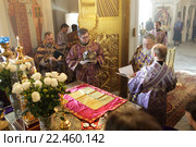 Празднование 500-летия со дня преставления святителя Серапиона в храме Покрова Пресвятой Богородицы, город Балашиха (2016 год). Редакционное фото, фотограф Дмитрий Неумоин / Фотобанк Лори