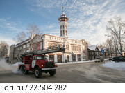 Историческое здание пожарной каланчи в Сыктывкаре (2015 год). Редакционное фото, фотограф Михаил Трибой / Фотобанк Лори